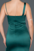 Robe de Soirée Longue Satin Émeraude ABU977