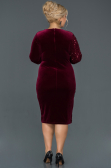 Robe de Soirée Grande Taille Courte Rouge Bordeaux ABK653