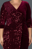 Robe de Soirée Grande Taille Courte Rouge Bordeaux ABK653