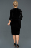 Robe de Soirée Grande Taille Courte Noir ABK653