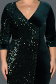 Robe de Soirée Grande Taille Courte Émeraude ABK653