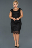 Robe Grande Taille Courte Noir ABK010