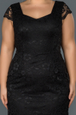 Robe Grande Taille Courte Noir ABK010