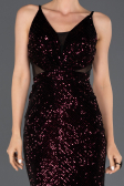 Robe de Cérémonie Courte Rouge Bordeaux ABK675