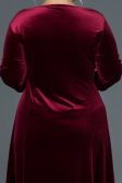 Robe de Soirée Grande Taille Midi Rouge Bordeaux ABK684