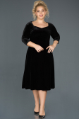 Robe de Soirée Grande Taille Midi Noir ABK684