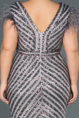 Robe de Soirée Longue Anthracite ABU1044