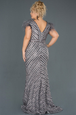 Robe de Soirée Longue Anthracite ABU1044