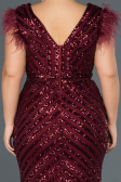 Robe de Soirée Longue Rouge Bordeaux ABU1044