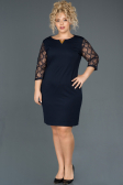 Robe À Taille Large Courte Bleu Marine ABK150