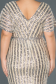 Robe de Soirée Grande Taille Courte Or ABK686