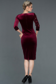 Robe de Cérémonie Courte Rouge Bordeaux ABK704