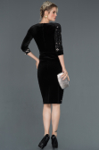 Robe de Cérémonie Courte Noir-Argent ABK704