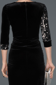 Robe de Cérémonie Courte Noir-Argent ABK704