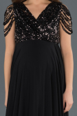 Robes de Soiree de Gross Longue Noir-Argent ABU747