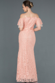 Robe de Soirée Longue Lacé Poudre ABU1156