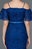 Robe de Soirée Longue Lacé Bleu Saxe ABU1156