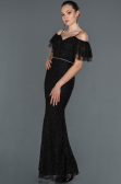 Robe de Soirée Longue Lacé Noir ABU1156