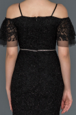 Robe de Soirée Longue Lacé Noir ABU1156