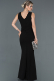 Robe de Soirée Longue Noir-Argent ABU1190