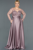 Robe de Soirée Grande Taille Longue Satin Lavande ABU1216