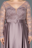 Robe de Soirée Grande Taille Longue Satin Lavande ABU1216