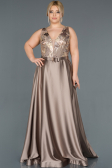 Robe de Soirée Grande Taille Longue Satin Vison ABU1149
