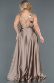 Robe de Soirée Grande Taille Longue Satin Vison ABU1149