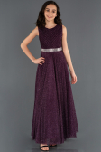 Robe de Soirée Enfants Longue Violet Foncé ABU1228