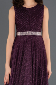 Robe de Soirée Enfants Longue Violet Foncé ABU1228