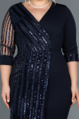 Robe de Soirée Grande Taille Courte Bleu Marine ABK810