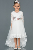 Robe de Soirée Enfants Longue Blanc ABU1277