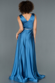 Robe de Soirée Longue Satin Indigo ABU1175