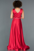 Robe de Soirée Longue Satin Rouge ABU1175