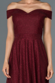 Robe de Cérémonie Courte Rouge Bordeaux ABK827
