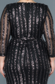 Robe de Soirée en Velours Longue Anthracite ABU1043