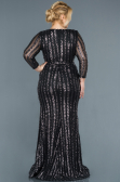 Robe de Soirée en Velours Longue Anthracite ABU1043