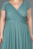 Robe Grande Taille Longue Turquoise ABU025
