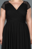 Robe Grande Taille Longue Noir ABU025