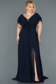 Robes Grande Taille Longue Bleu Marine ABU032