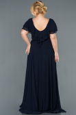 Robes Grande Taille Longue Bleu Marine ABU032