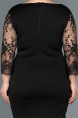Robe Grande Taille Courte Noir ABK833