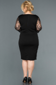 Robe Grande Taille Courte Noir ABK833