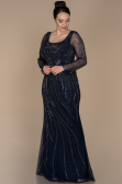 Robe de Soirée Grande Taille Longue Bleu Marine ABU1225