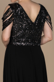 Robe de Soirée Grande Taille Longue Noir-Anthracite ABU828