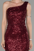 Robe de Soirée Longue Rouge Bordeaux ABU1436