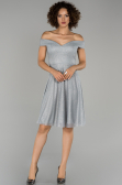 Robe de Cérémonie Courte Gris ABK827