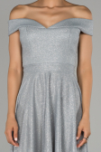 Robe de Cérémonie Courte Gris ABK827