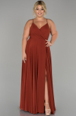 Robe de Soirée Grande Taille Longue Marron clair ABU1324