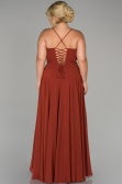 Robe de Soirée Grande Taille Longue Marron clair ABU1324